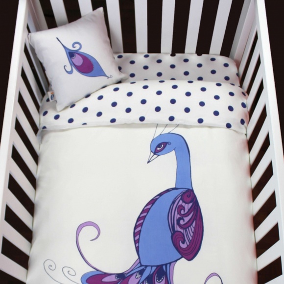 ORGANIC COTTON PEACOCK DUVET COVER TWIN - Picture 2 of 3